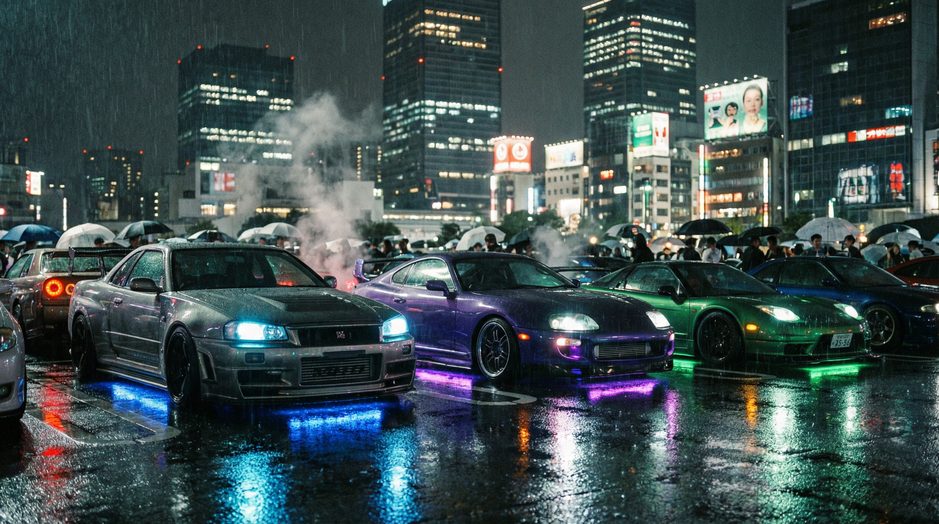 高清视频夜间车聚